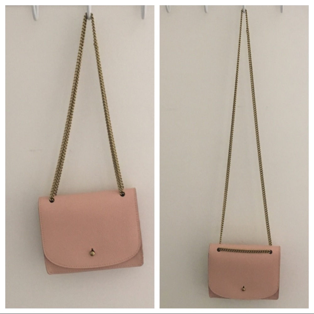 Madewell pink chain crossbody bag like new